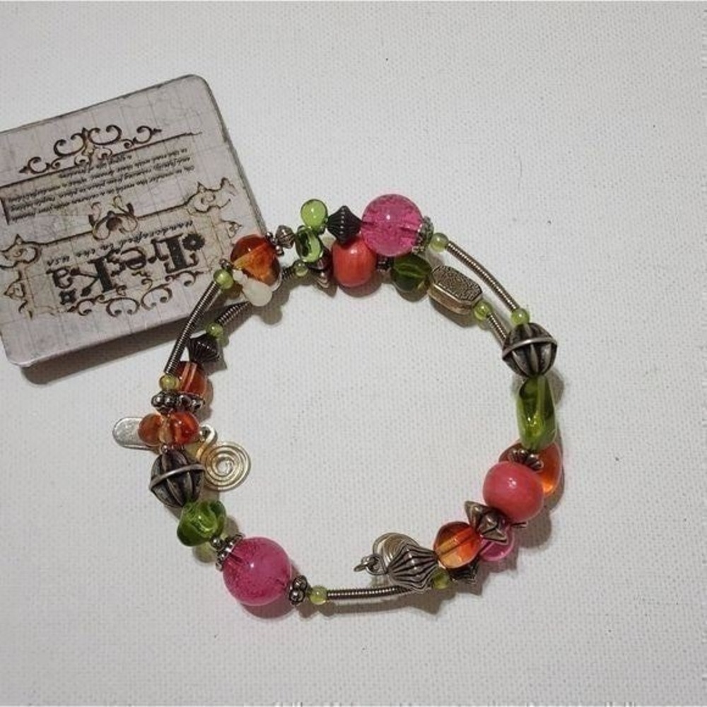 Treska pink‎ beaded wrap bracelet new!!!